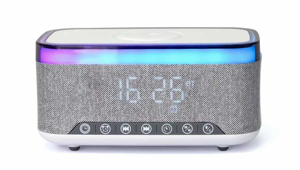 Cyfrowy budzik z funkcją bezprzewodowego ładowania, radio DAB/FM RGB