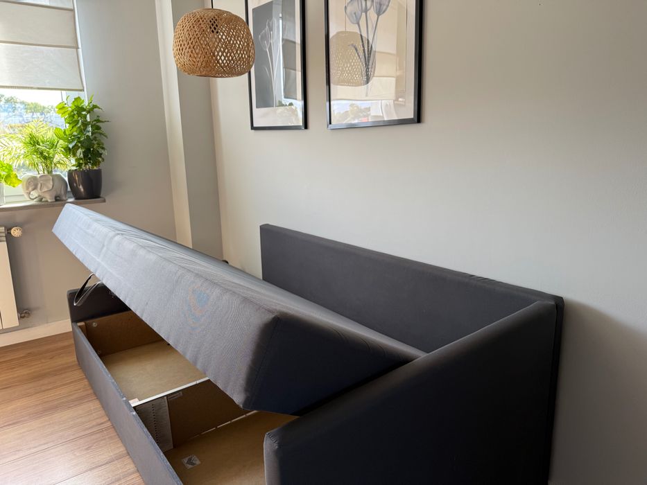 Ikea OTEREN tapczan, łóżko 90x200 szary