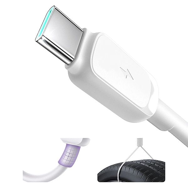 Kabel Joyroom Multi-Color Series A14 USB-A / USB-C 3A 1.2 m - biały