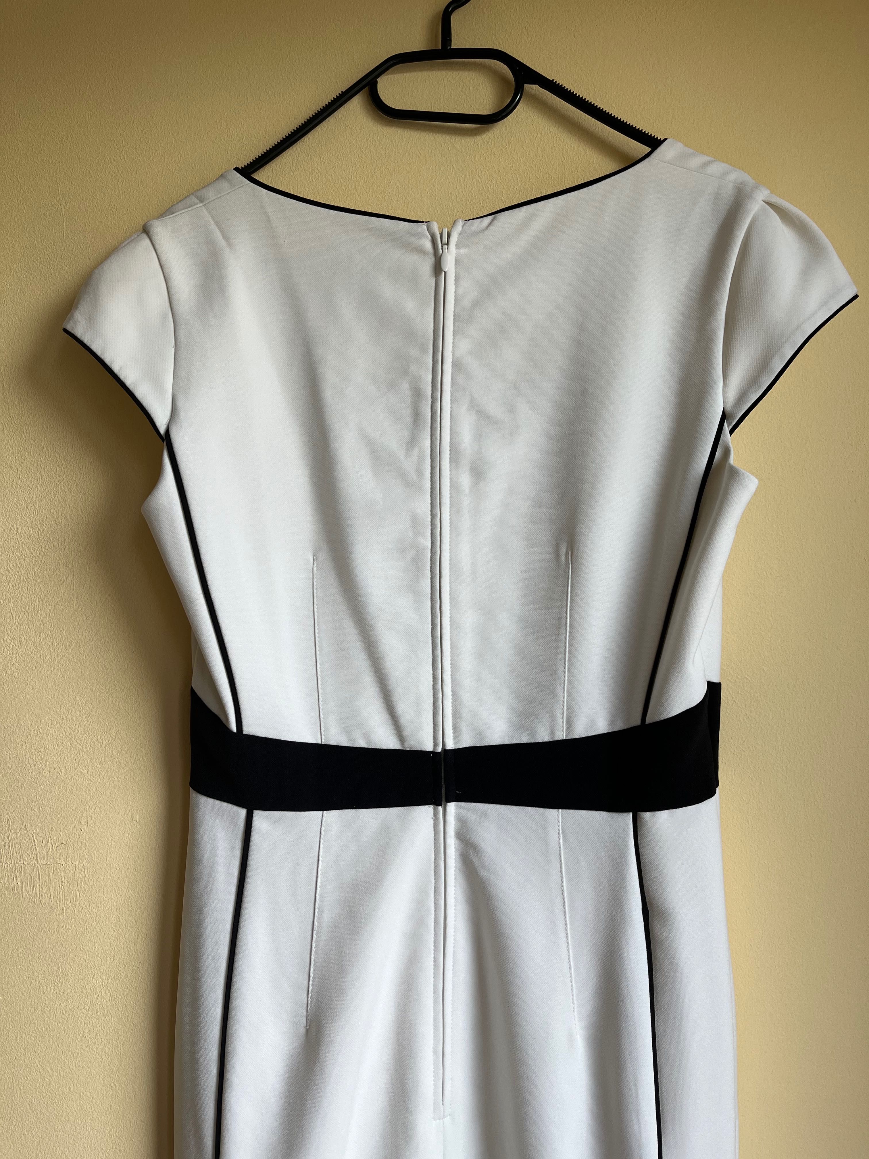Elegancka sukienka biało-czarna H&M M