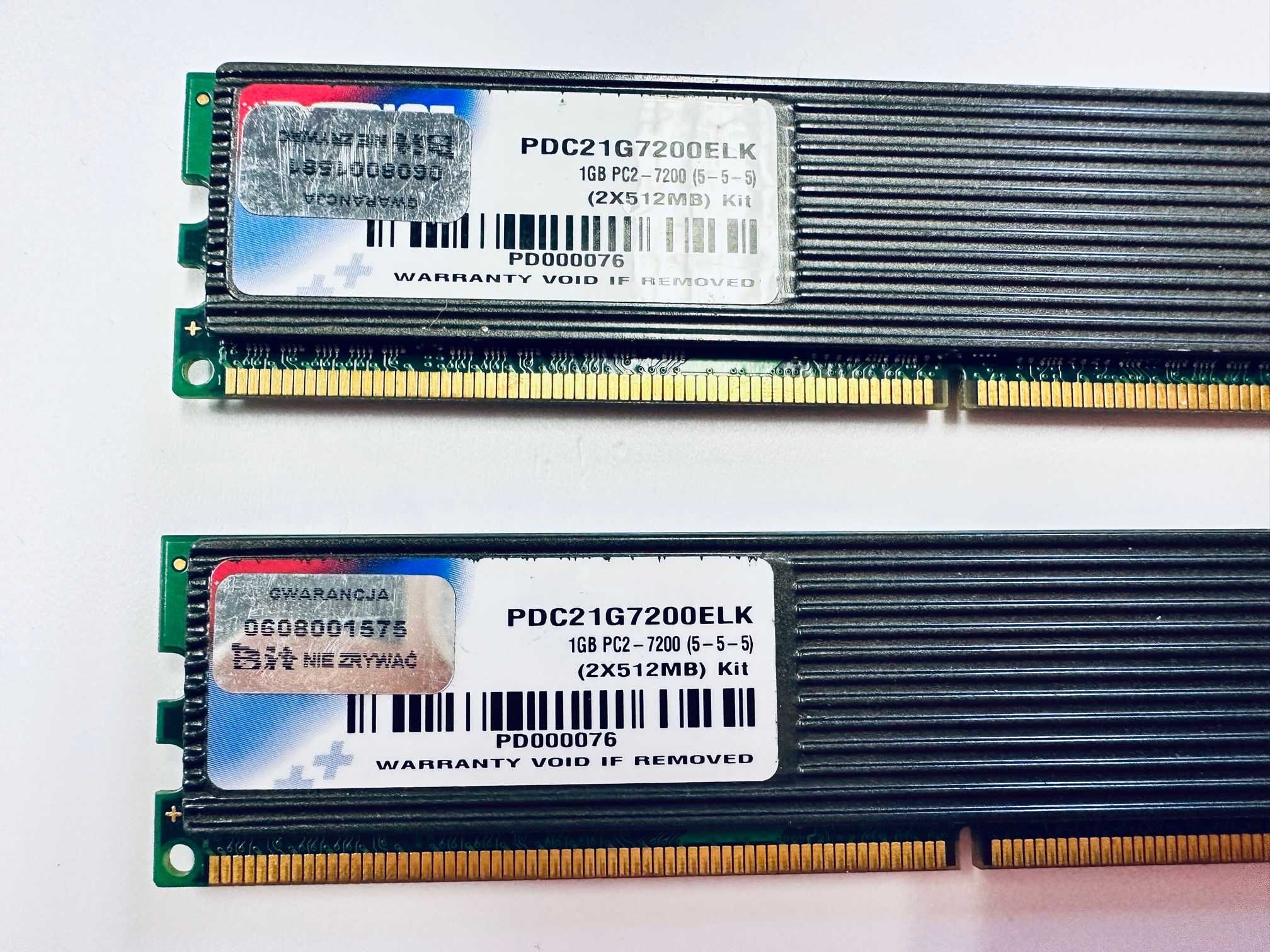 Pamięć Patriot typu DDR2 PC2-7200, 2 szt. x 1 GB