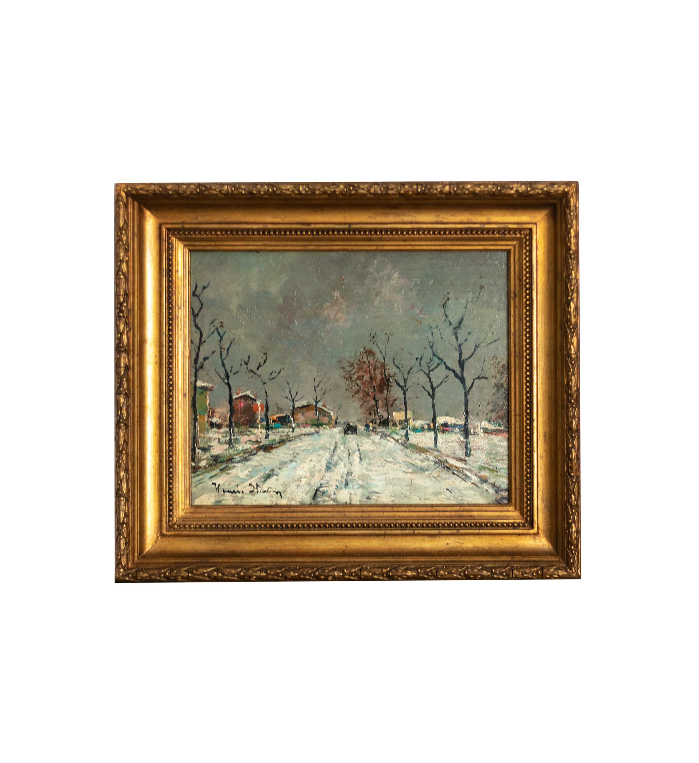 Pintura paisagem inverno Hughes Stanton Impressionismo | 1907