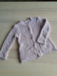 Kardigan 110 sweterek rozpinany guziki kieszonki bladoróżowym sweter