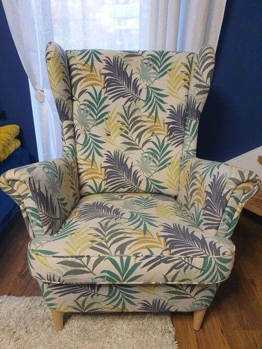 Uszak fotel Ikea Strandmon plus podnóżek