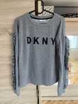 szara bluza bluzka sweterek DKNY Sport długie ozdobne rękawy damska XS