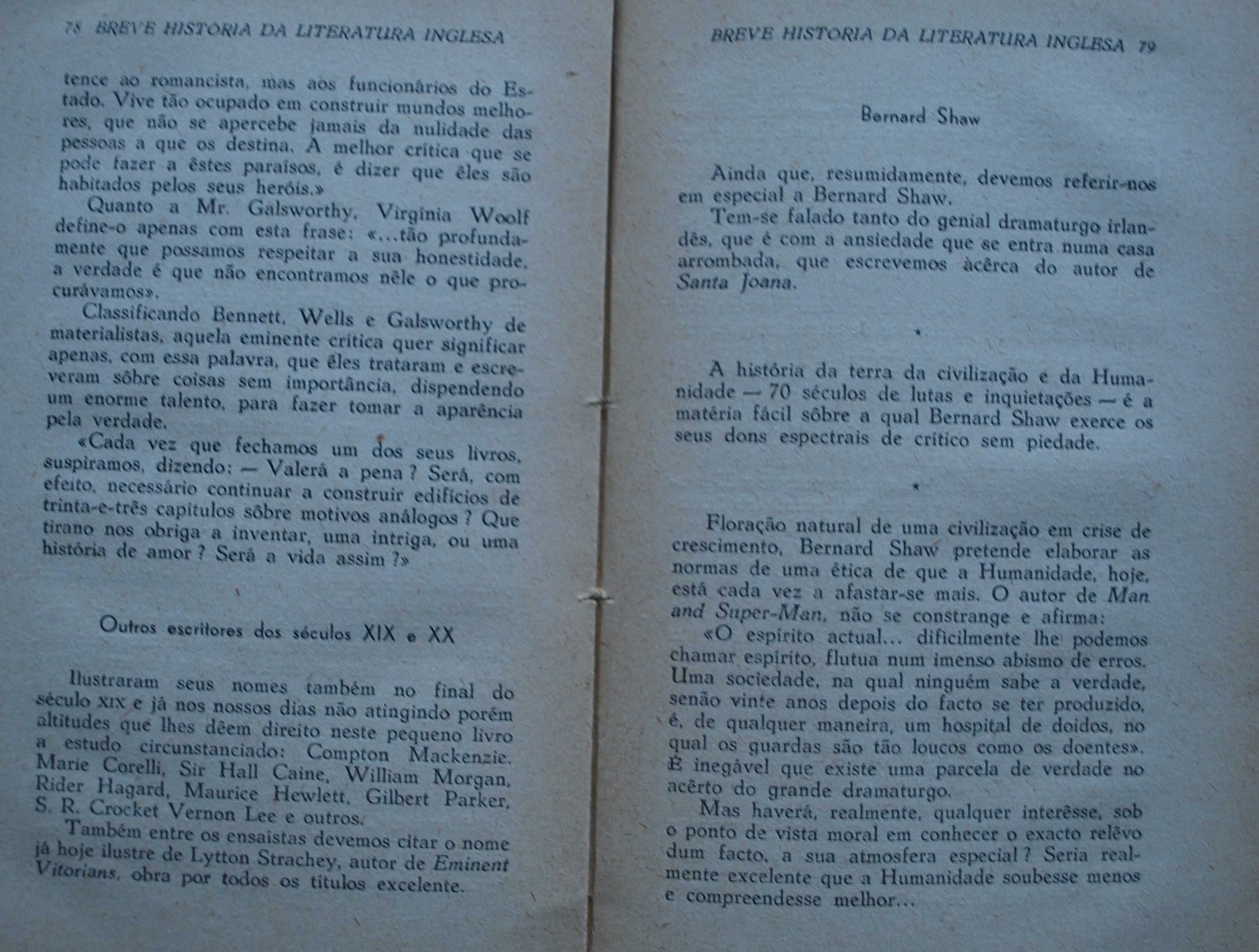 Breve História da Literatura Inglesa de Alves de Azevedo - 1º Ed. 1942