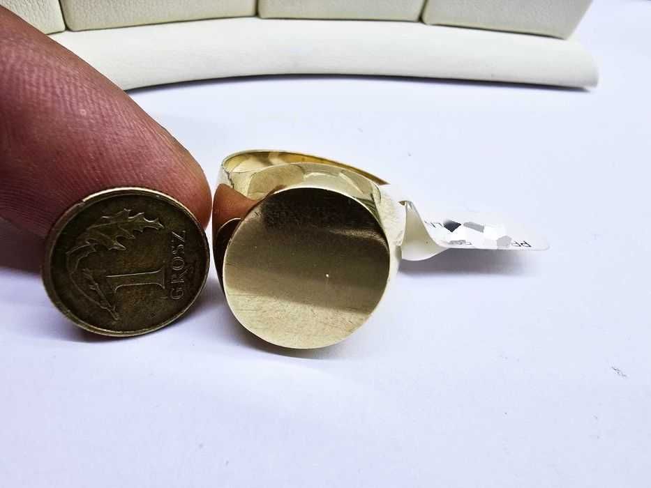 Pokaźny złoty męski SYGNET POD GRAWER |Plus Lombard