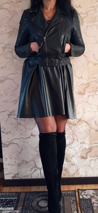 Натуральна шкіряна кожана куртка косуха