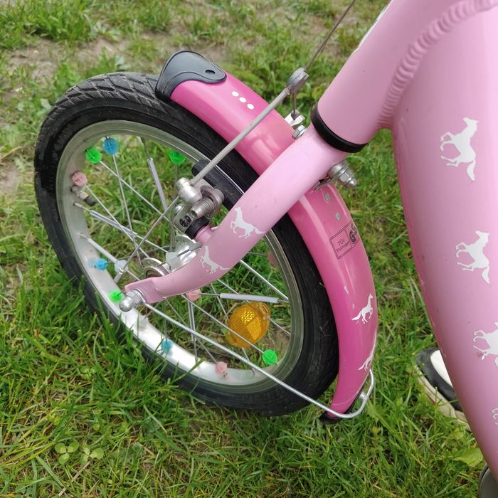 Rowerek puky 16 cali puky pony różowy boczne kółka bagażnik aluminiowy