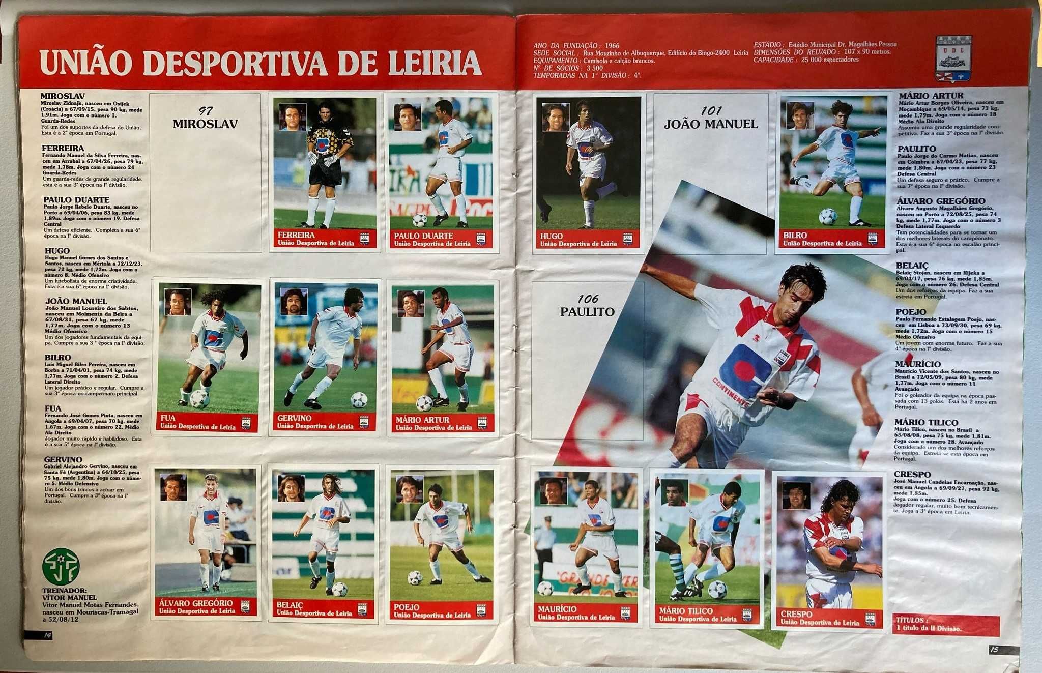 Caderneta de Cromos Futebol 96/97