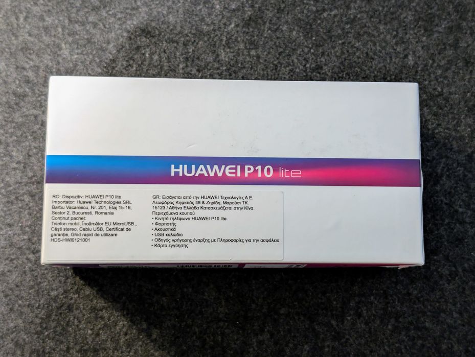 Huawei P10 lite 3/32 czarny + pudełko, ładowarka, etui Surazo