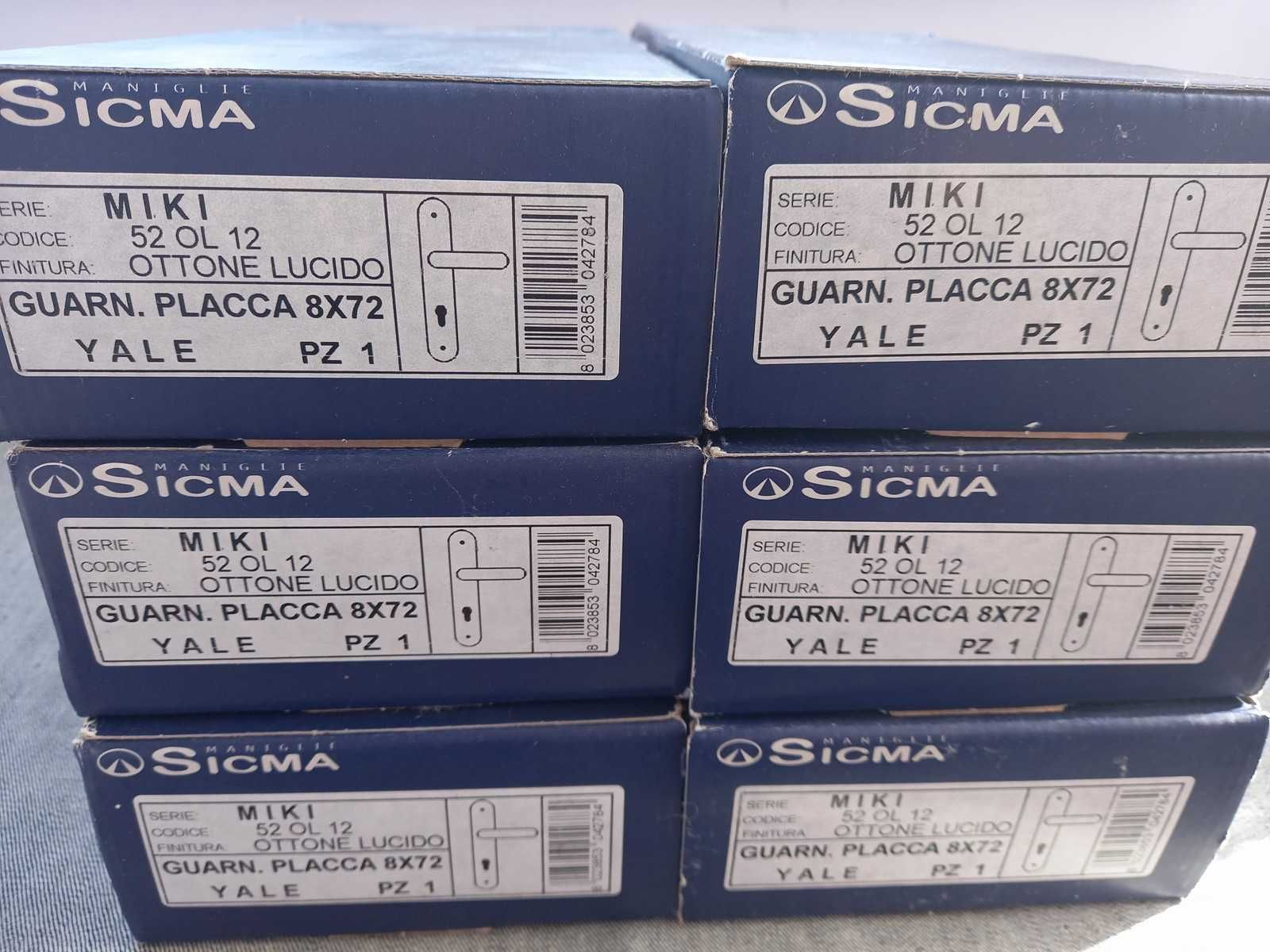 Комплект дверні ручки нові Sigma Miki (Italy) класичні латунь позолота