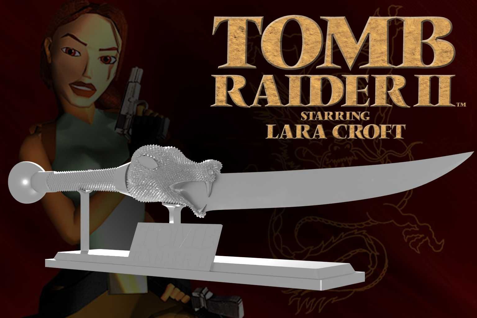 Figurka Dagger of Xian, Tomb Raider 2, Druk 3D, Recznie malowane