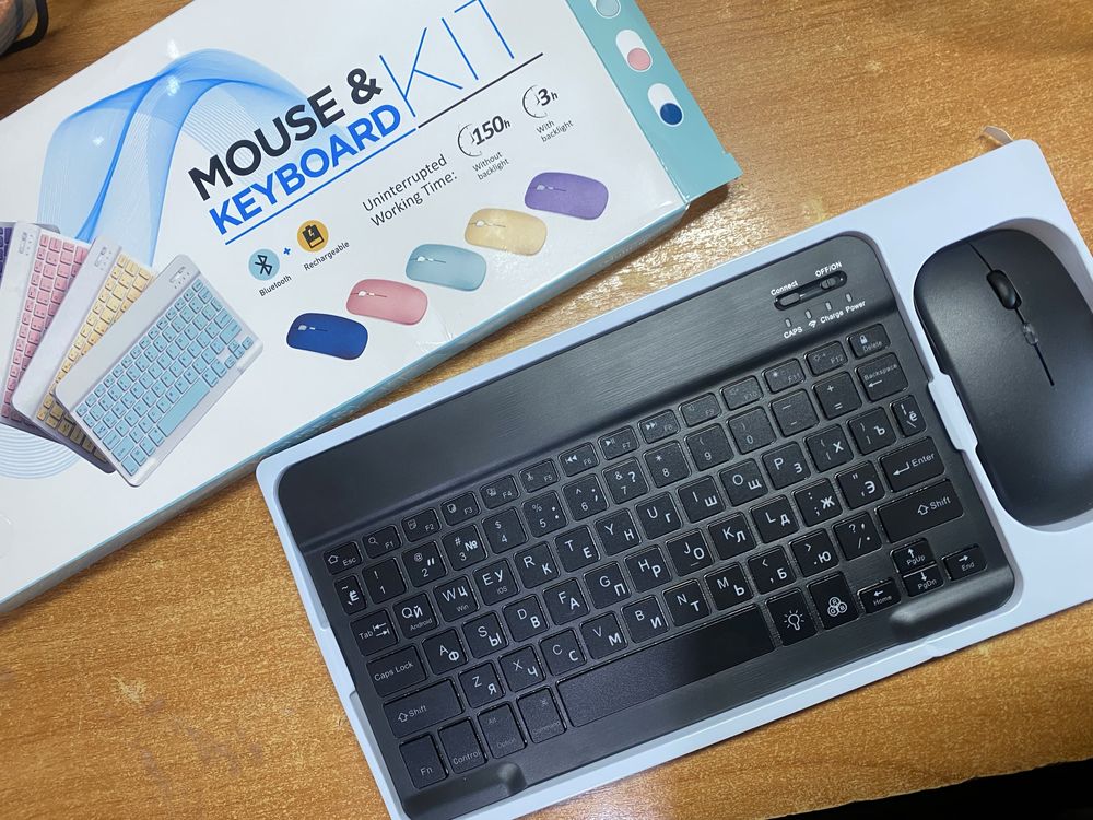 Комплект клавіатура і мишка Бездротова Bluetooth з RGB підсвіткою
