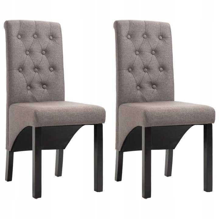 2 krzesła stołowe tkanina taupe 248994