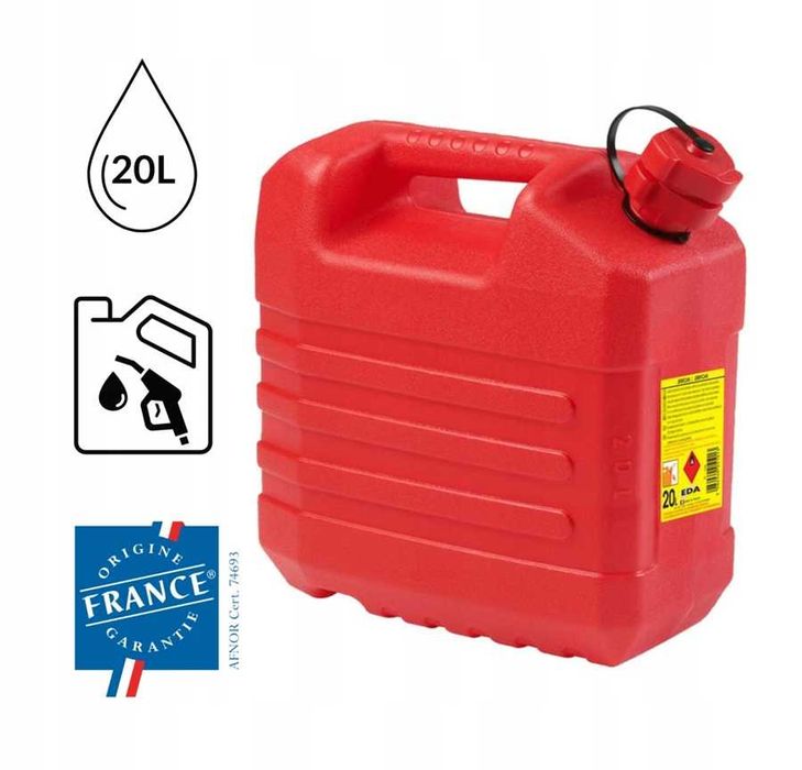 Wzmacniany kanister na paliwo 20L z wykręcanym lejkiem