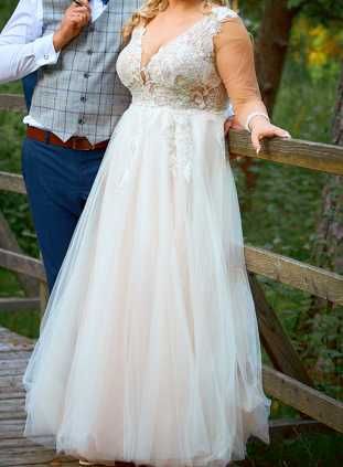 suknia ślubna plus size rozmiar 46/48