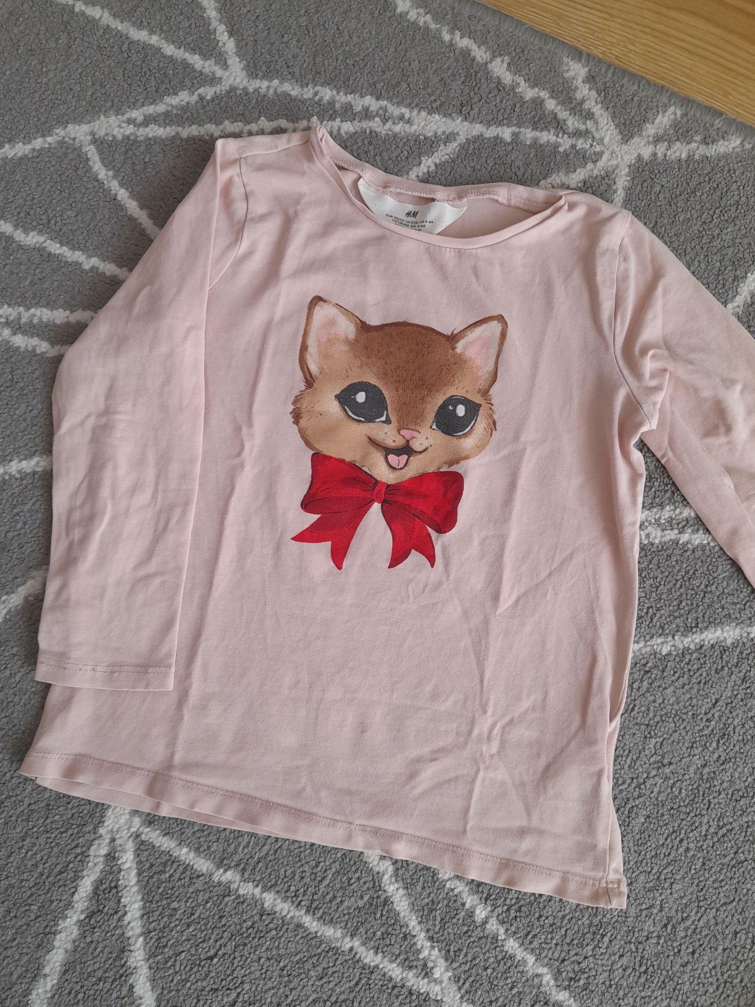 3x Bluzka H&M 110/116, piesek, kotek, jelonek