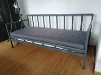 Metalowe szare łóżko / szezląg Loftowe