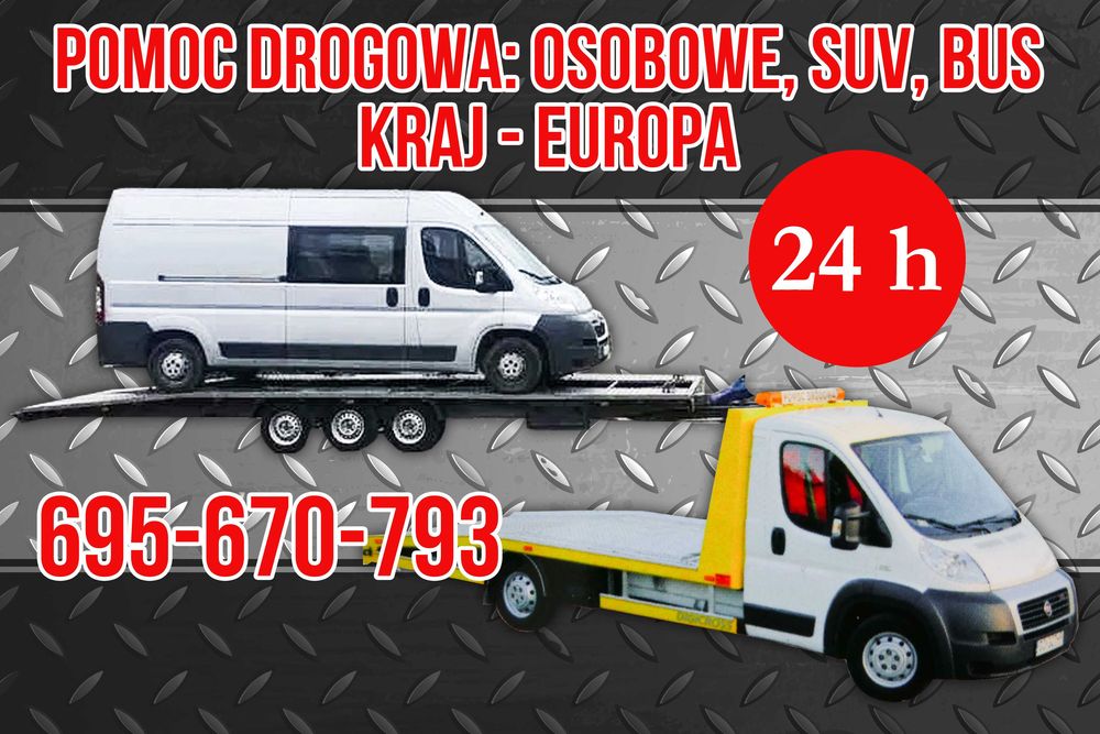 Pomoc Drogowa 24h AutoHolowanie SUV BUS Osobowe Laweta BydgoszczEuropa