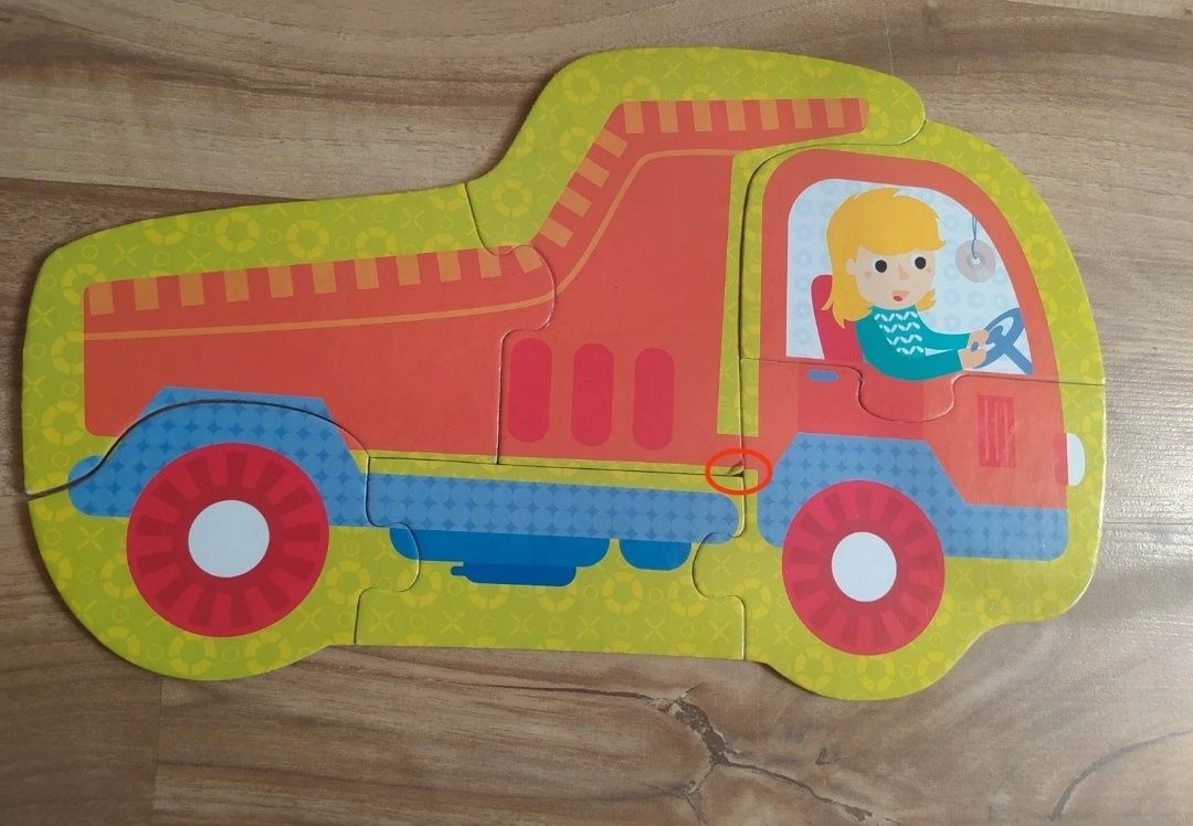 Puzzle Czu czu pojazdy budowlane, przeciwieństwa i zwierzęta