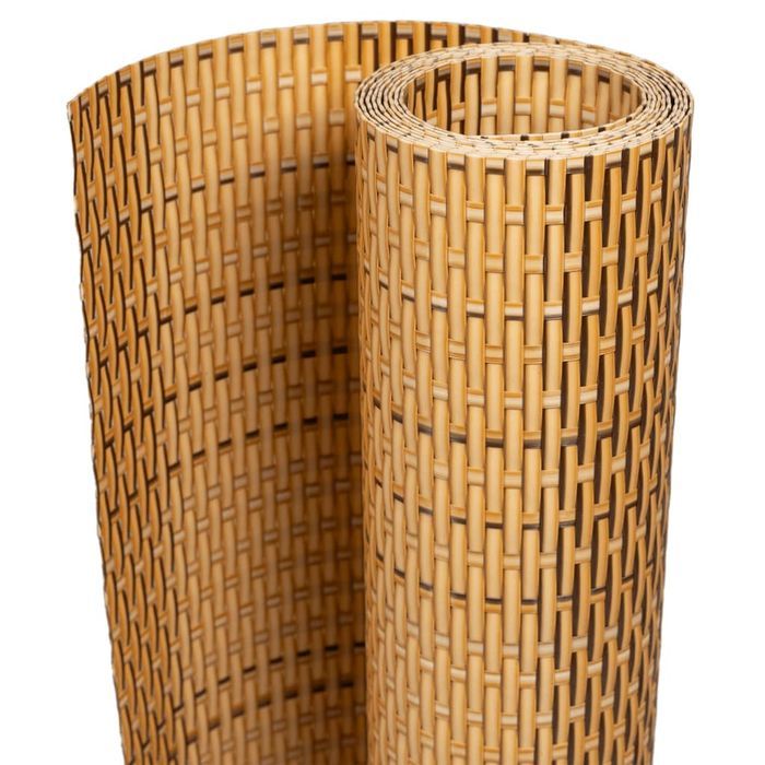 vidaXL Parawany balkonowe, 10 szt., jasnobrązowe, 255x19 cm, rattan PE
