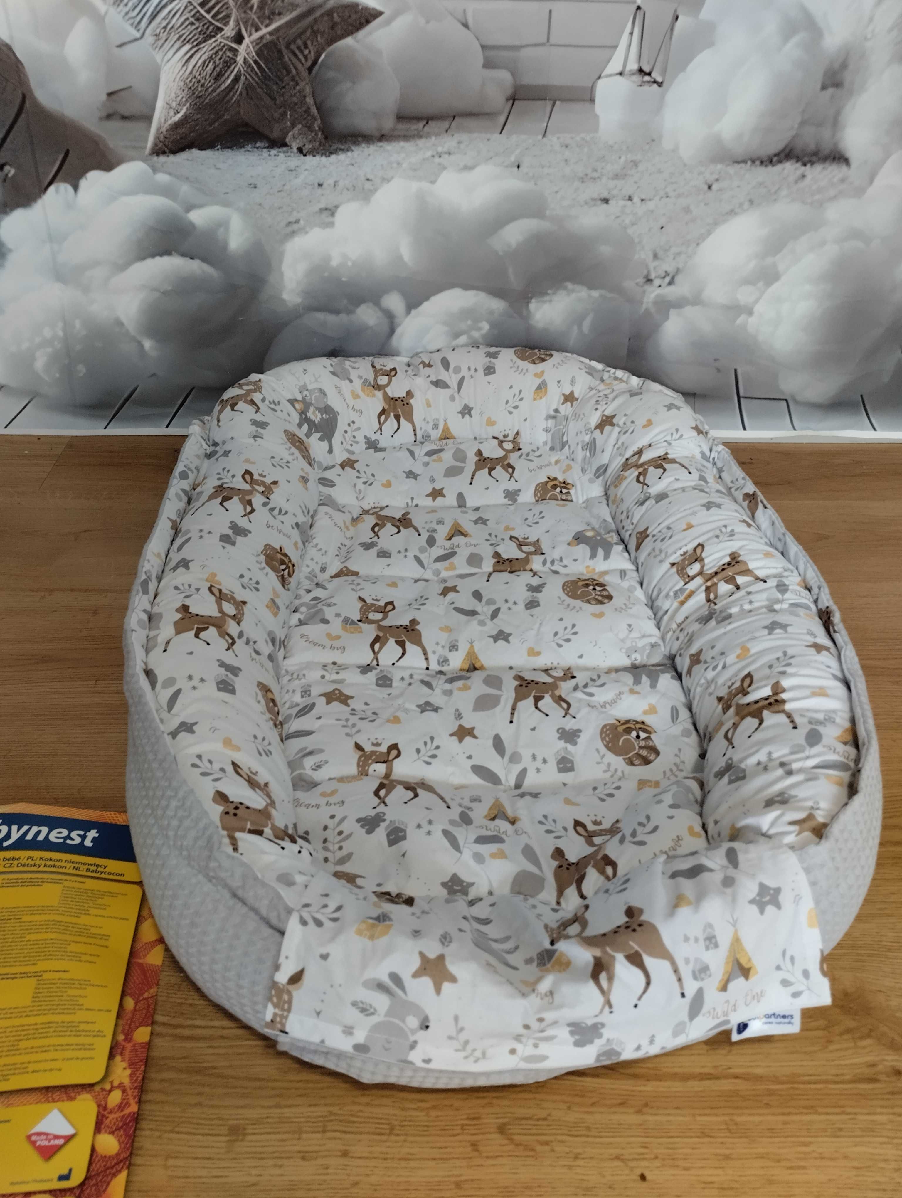 Dwustronny Kokon dla niemowląt 100% Bawełna 100x60x15cm Medi Partners