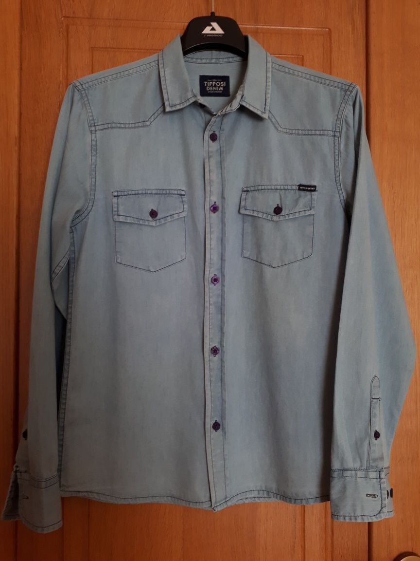 Camisa Tiffosi denim, tamanho 11/12 anos - Nova