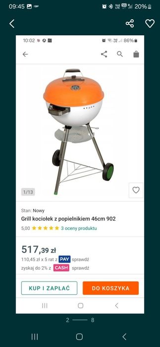 Grill kociołek z popielnikiem