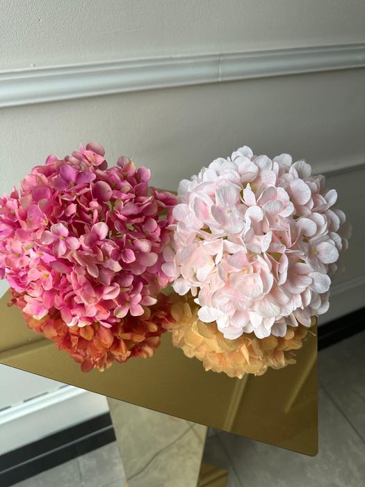 Hortensja sztuczna wyrobowa duża głowa biała różowa niebieska bordo