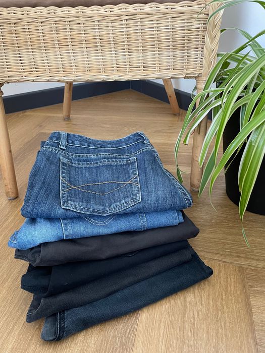Mega zestaw paka ubrań spodnie 6 par jeansy chinosy rurki