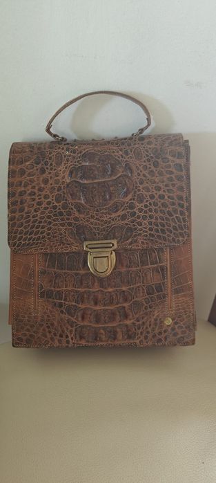 Mala unissex, pele original Crocodilo australiano.