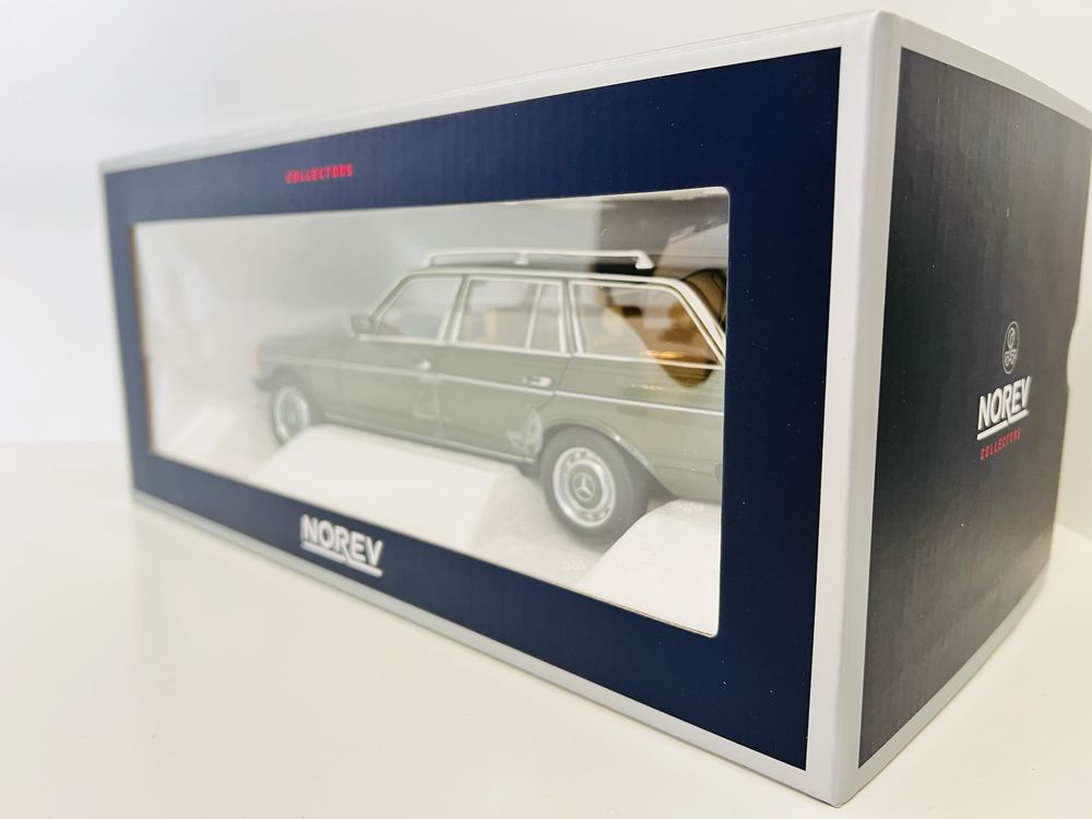 Mercedes 200T W123 kombi „beczka” zielony metalli 1/18 norev