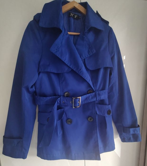 Piękny chabrowy Płaszcz /Trencz