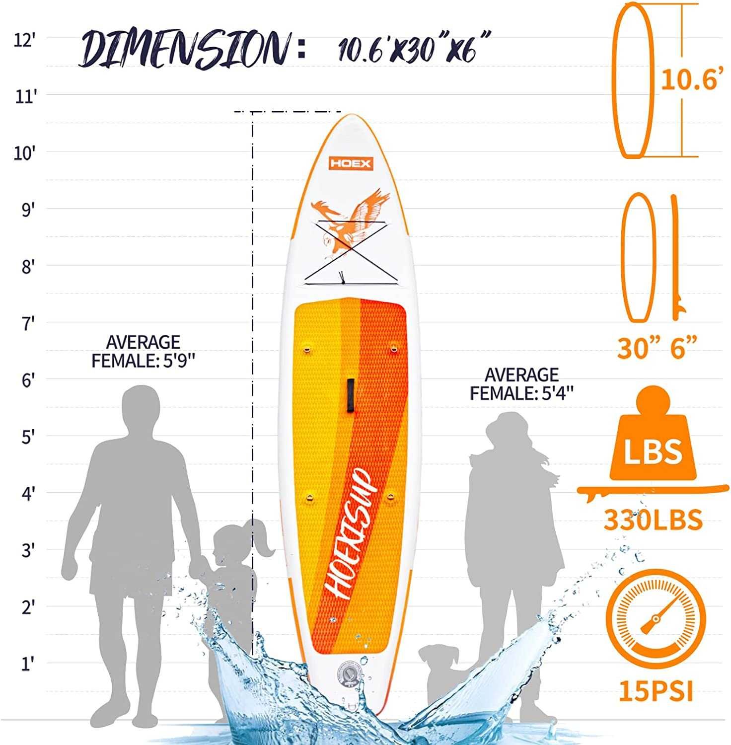 Conjunto de prancha de paddle e acessórios, nova