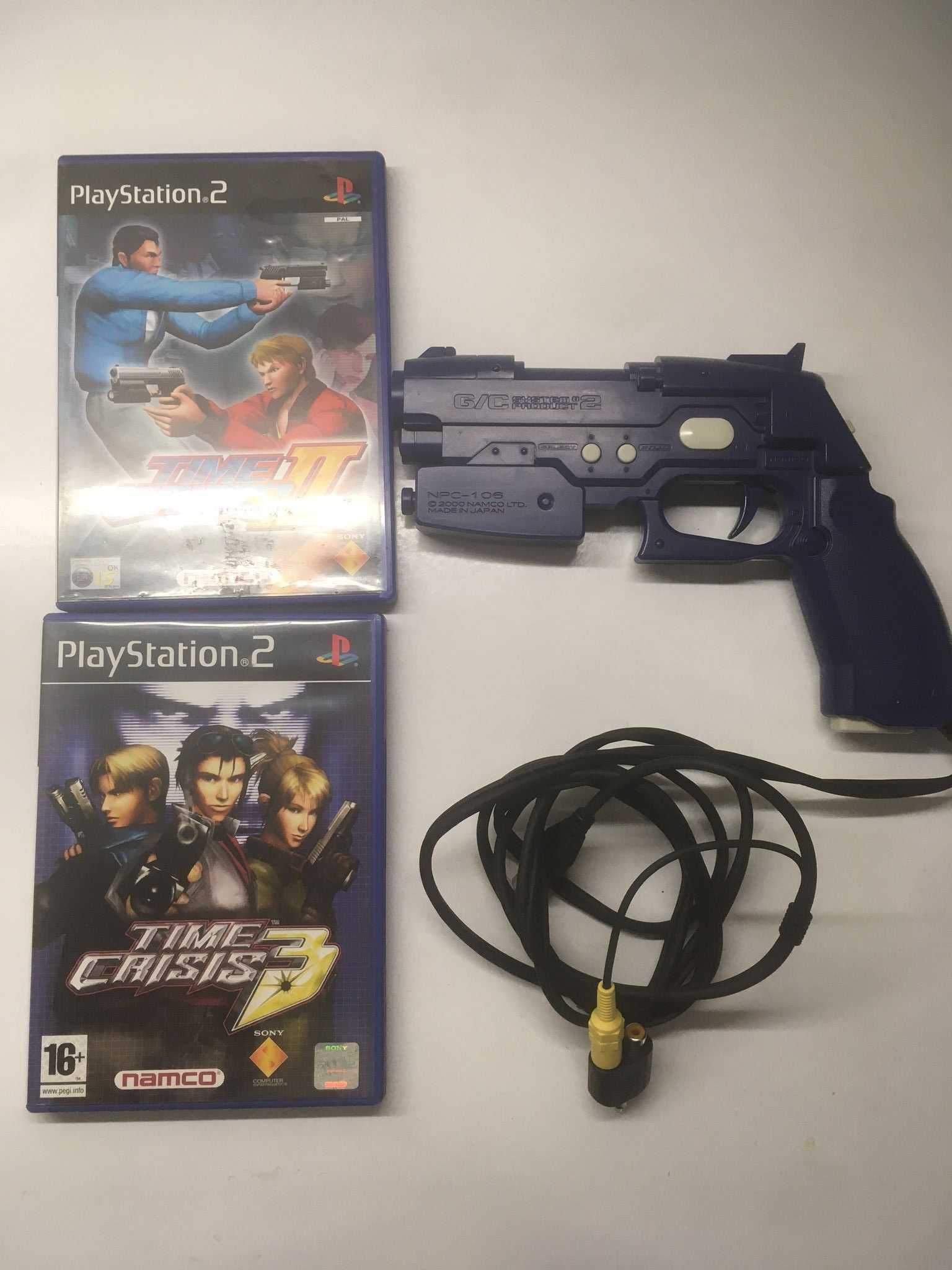 PS2 - Time Crisis 2 + Time Crisis 3 + Guncom