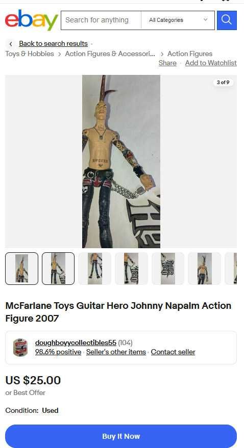Екшн фігурка з гри Guitar Hero, Джонні Напалм