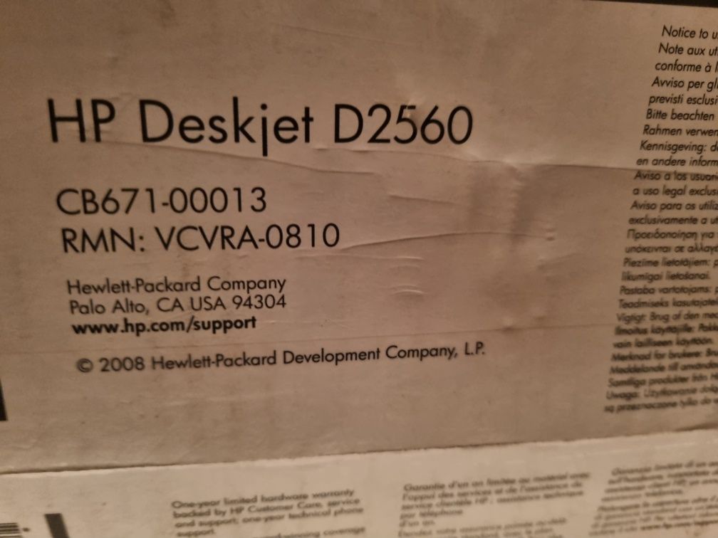 Kolorowa Drukarka hp deskjet 2560