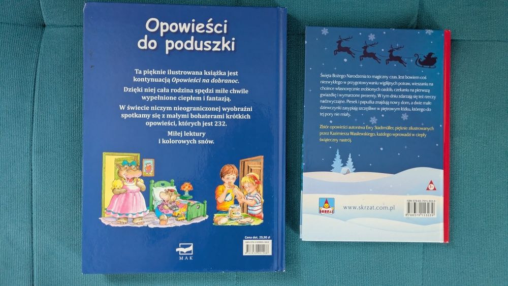 2 książki dla dzieci: Opowieści do poduszki, Opowieści pod choinkę
