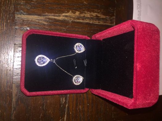 Ślub zestaw biżuterii kolczyki naszyjnik super jakość na prezent!!