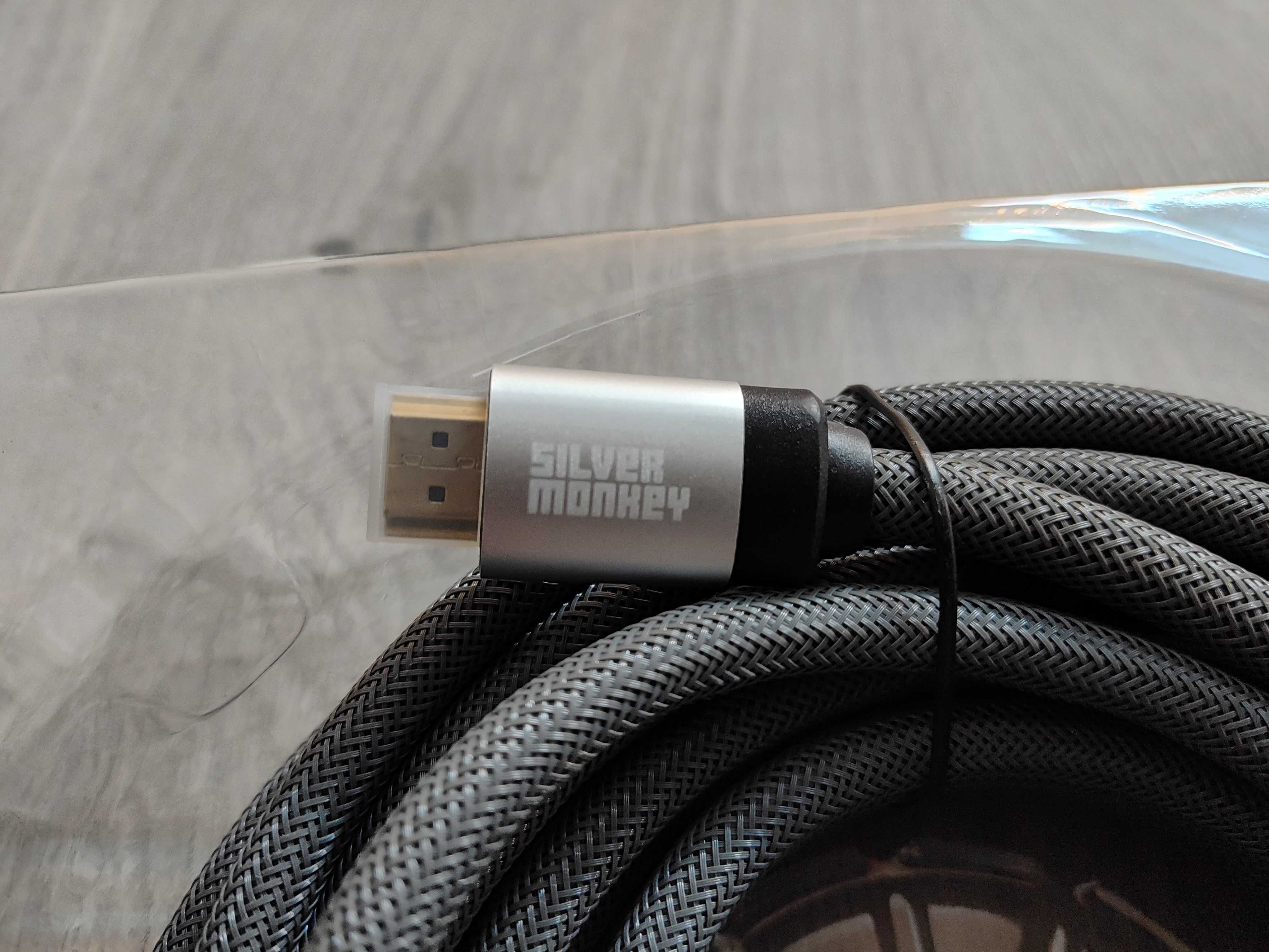 Kabel HDMI 1.4b w oplocie - 10m Silver Monkey NOWY