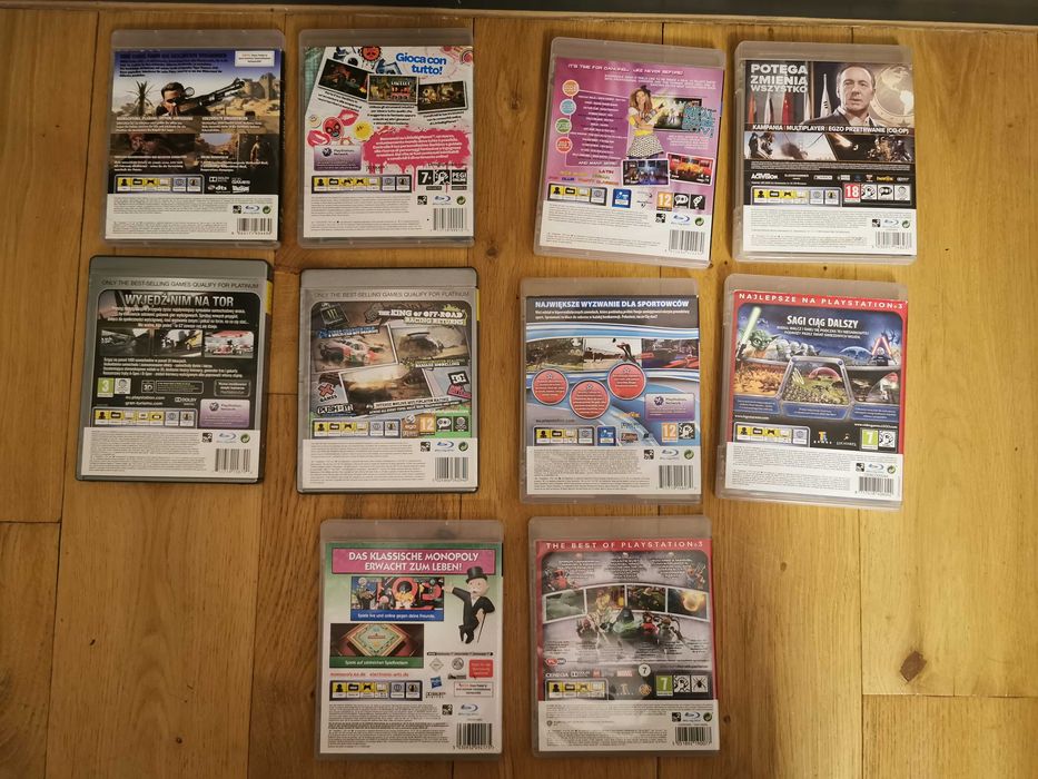 Zestaw Gier na PS3: 10 szt Sniper Shift Monopoly Lego Marvel Star Wars