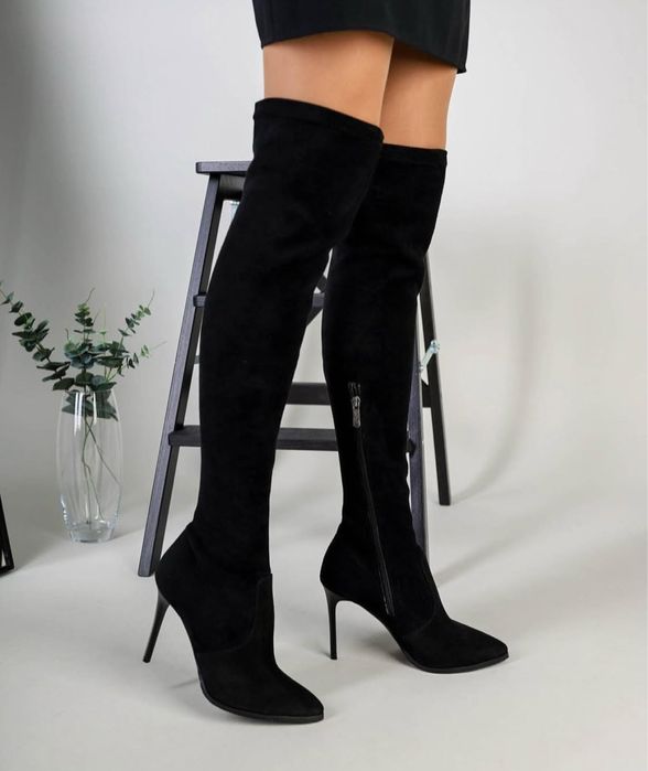 Жіночі сапожки ботфорти на шпильці Italy Design