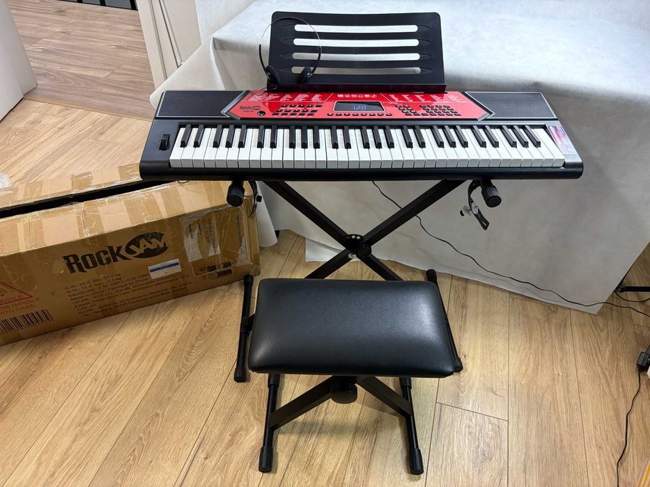 Keyboard RockJam RJ6170 zestaw statyw krzesło słuchawki