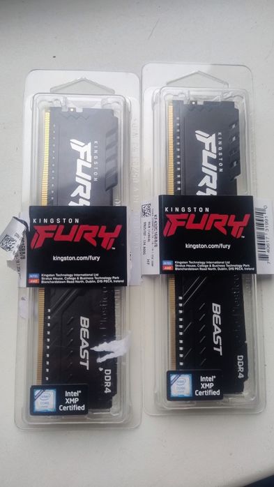Оперативна пам'ять Kingston Fury Beast DDR4 16GB (2x8) 3600MHz