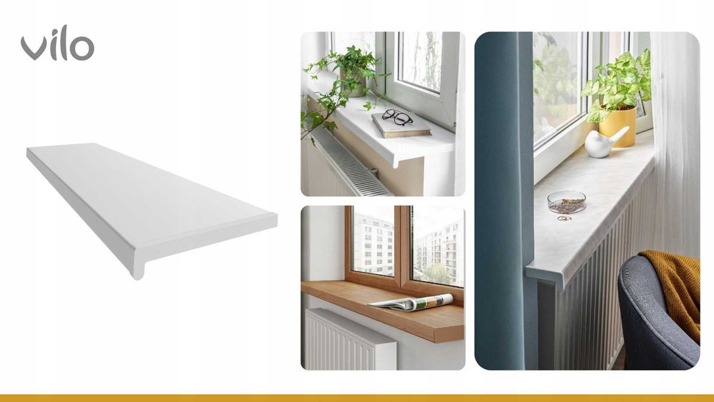 Vilo - PARAPET WEWNĘTRZNY PVC komorowy szerokość 25cm MARMUR 1,5m