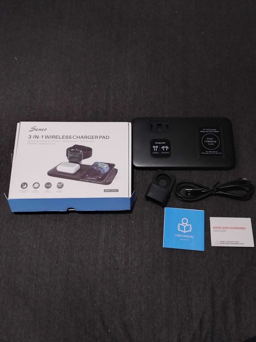 Ładowarka Indukcyjna Seneo PA202A 3w1 dla iPhone, Apple Watch, AirPods