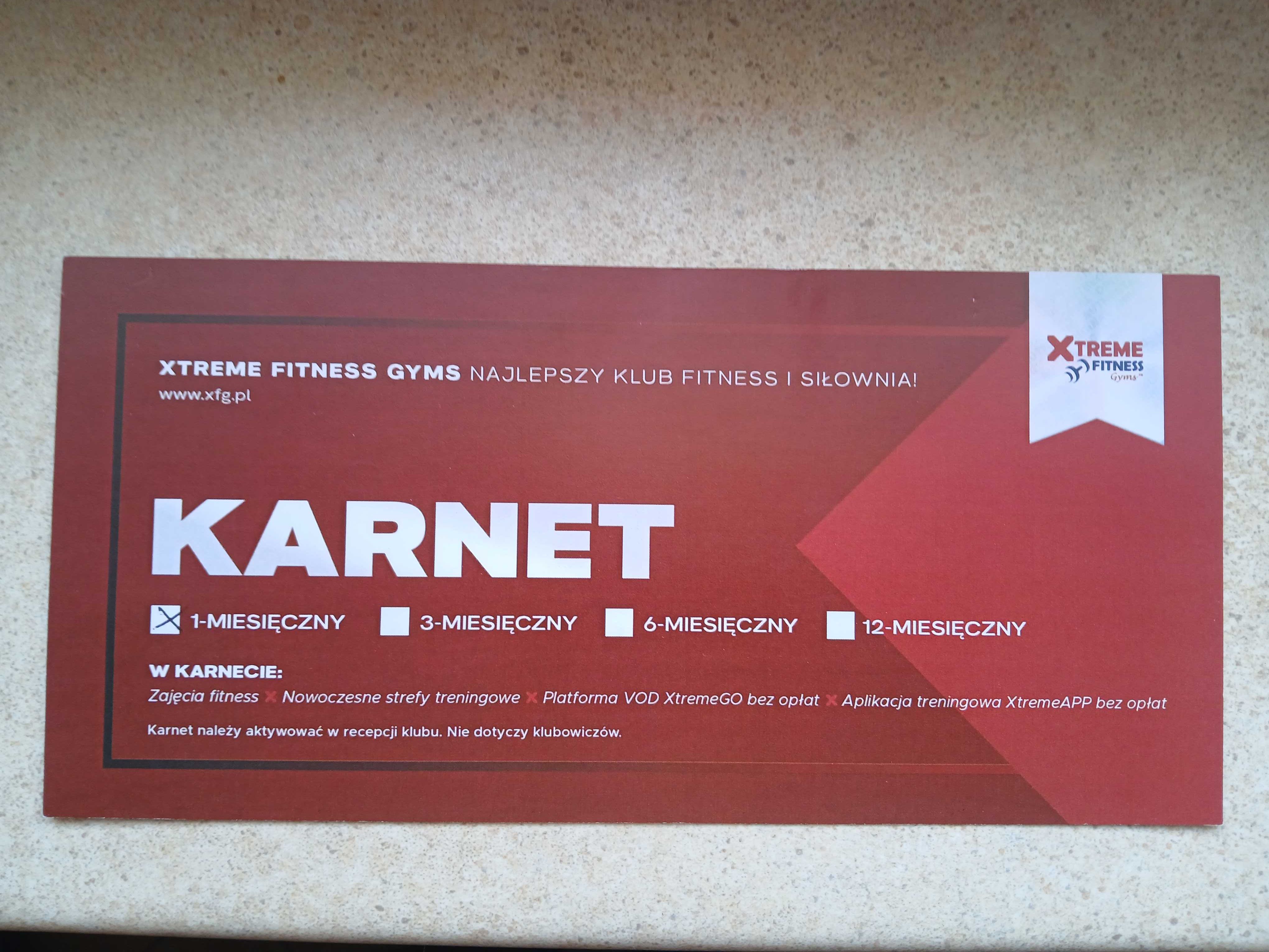 Sprzedam Karnet miesięczny Xtreme Fitness Stary Browar