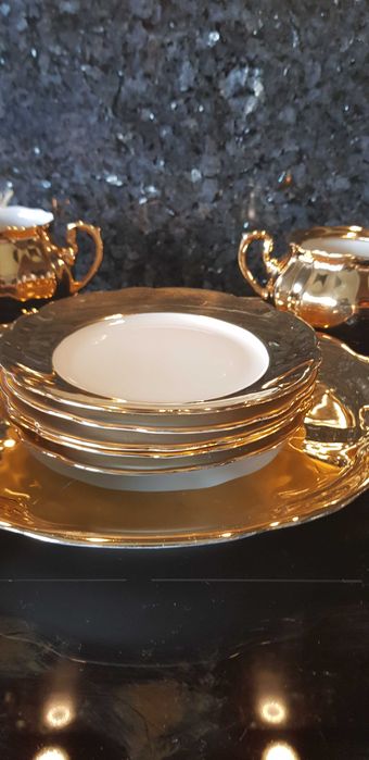 Ćmielów Serwis kawa/herbata+Patera+zestaw deserowy Lata 60-te Unikat