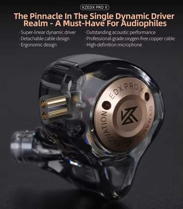 Auriculares para Gamers/Audiófilos, KZ EDX PRO X, AltaQualidade, Novos